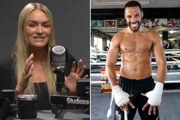 Presenter Laura Woods being trained by ex-boxing world champion James DeGale