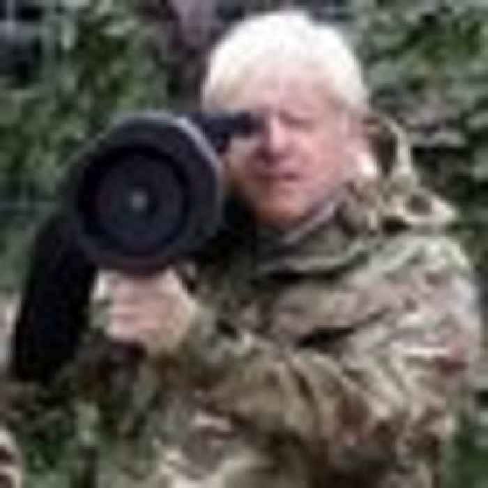 Boris Johnson throws a grenade as he visits Ukrainian troops being trained in UK