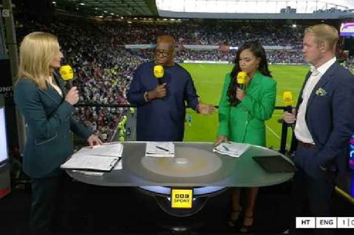Fans think Ian Wright is wearing hospital gown for BBC coverage of England Lionesses game