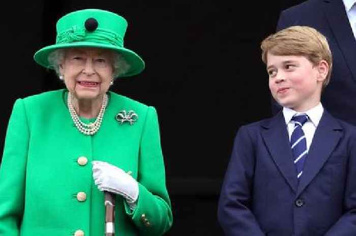 Prince George appears to be the same height as the Queen in birthday celebration snap