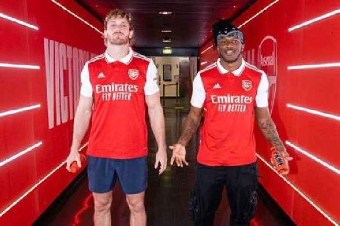 Logan Paul 'joins' Arsenal and poses in Gunners shirt alongside old boxing rival KSI