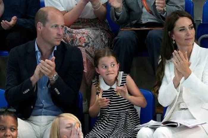 Princess Charlotte pulls cheeky faces as she joins Kate Middleton at the Commonwealth Games
