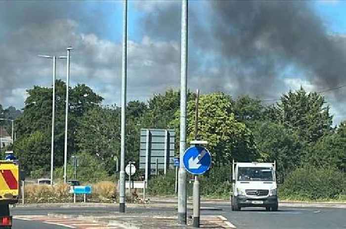 Industrial estate fire near A358 at Taunton sends up huge plume of smoke