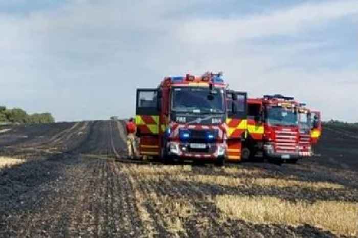 Live: Major fire response as combine harvester sparks huge wheat field inferno