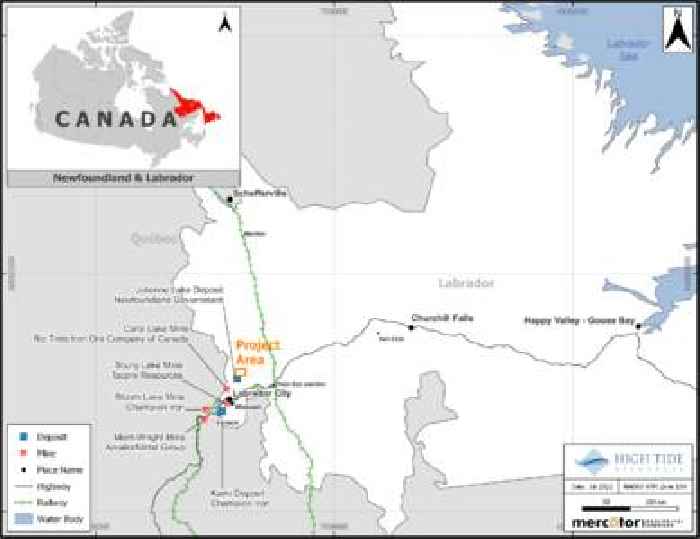 High Tide Resources Reports 205.16 Metres of 32.06% Fe at Labrador West Iron Project
