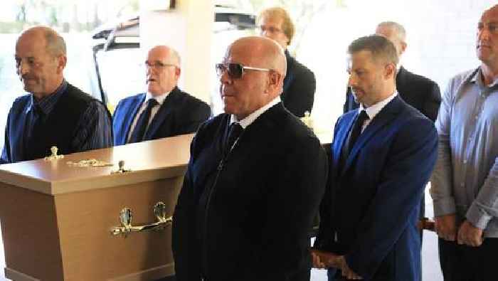 Johnny Adair carries coffin of UDA man Sam ‘Skelly’ McCrory during funeral service in Scotland