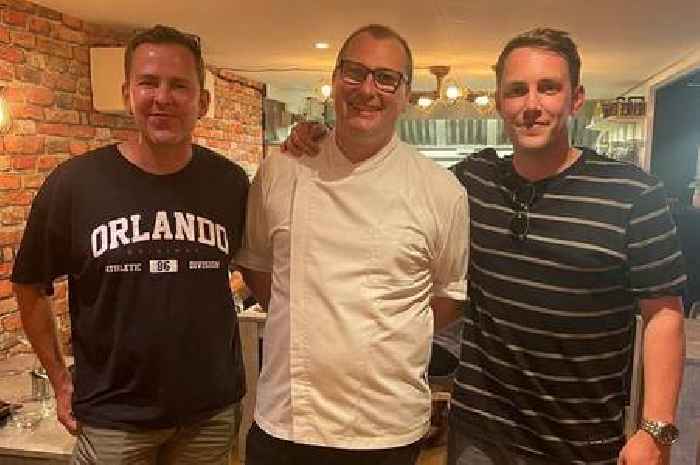 BBC Radio 1's Scott Mills and Chris Stark enjoy dinner at Newquay restaurant