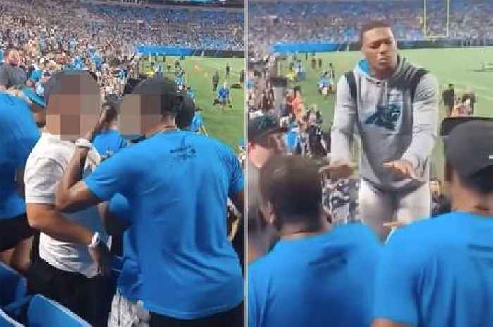 NFL star stops supporters fighting in crowd at Fan Fest as he is cheered on by onlookers