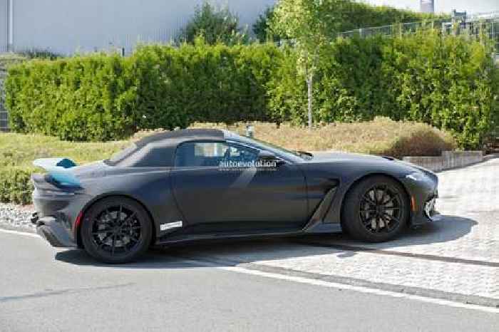 2023 Aston Martin V12 Vantage Roadster Spied During Final Testing at the Nurburgring