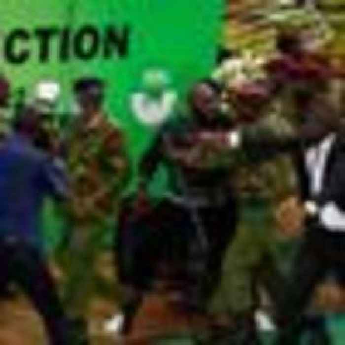 Chairs thrown as scuffles break out at Kenya election count centre