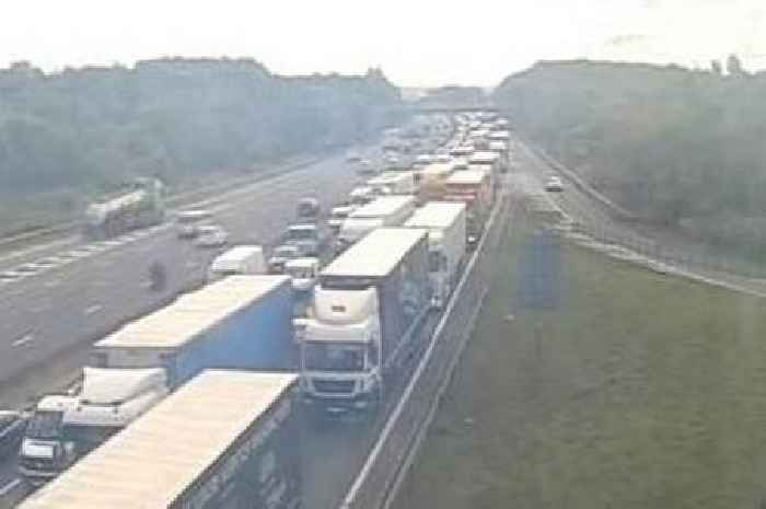 Live M1 northbound traffic updates as lanes closed due to collision between car and lorry