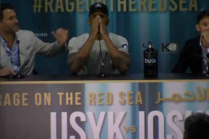 Anthony Joshua breaks down in tears after emotional defeat to Oleksandr Usyk