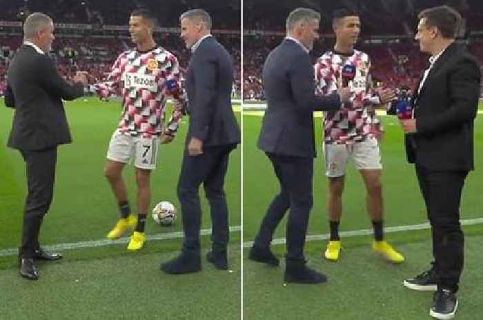 Cristiano Ronaldo 'totally blanks' Jamie Carragher in awkward pitch-side encounter