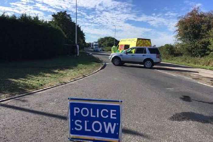 A16 closed and car on its side after crash - updates