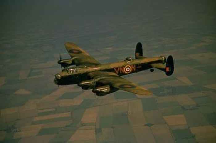 RAF Lancaster bomber roars over Devon
