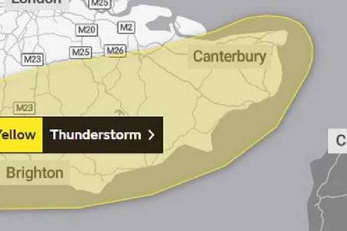Kent weather: More lightning and thunder forecast as Met Office issues thunderstorm warning for Kent