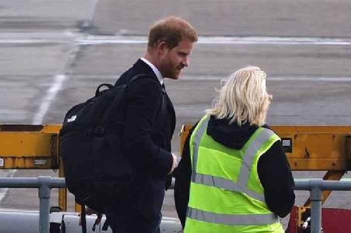 Prince Harry boards plane to fly back to London after death of The Queen at Balmoral