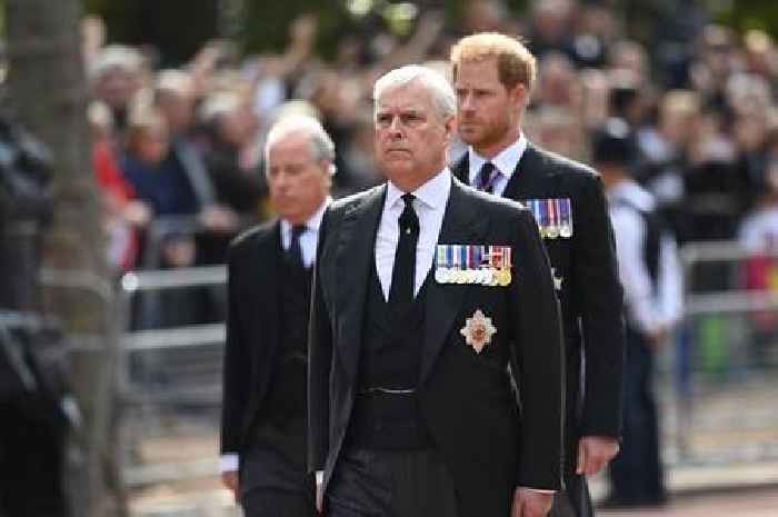 Prince Andrew stood alone at Queen's procession as coffin arrived at Westminster Abbey