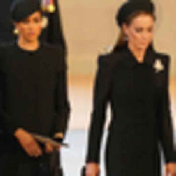 Queen Elizabeth death: Meghan Markle and Kate Middleton's rare show of unity after travelling in separate cars at procession