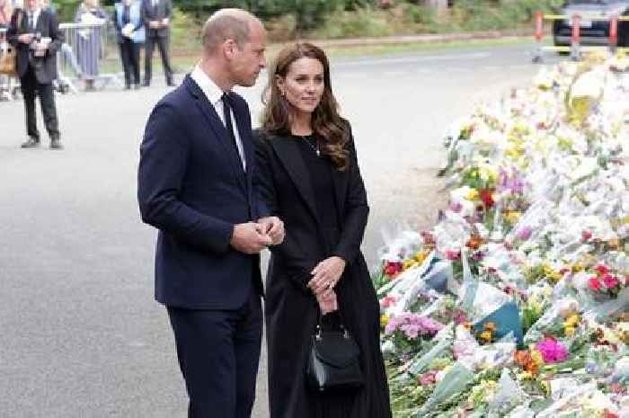Grieving Prince William and Kate visit Sandringham one week after Queen's death