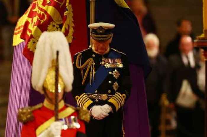 King Charles III stands guard over Queen's coffin with his siblings