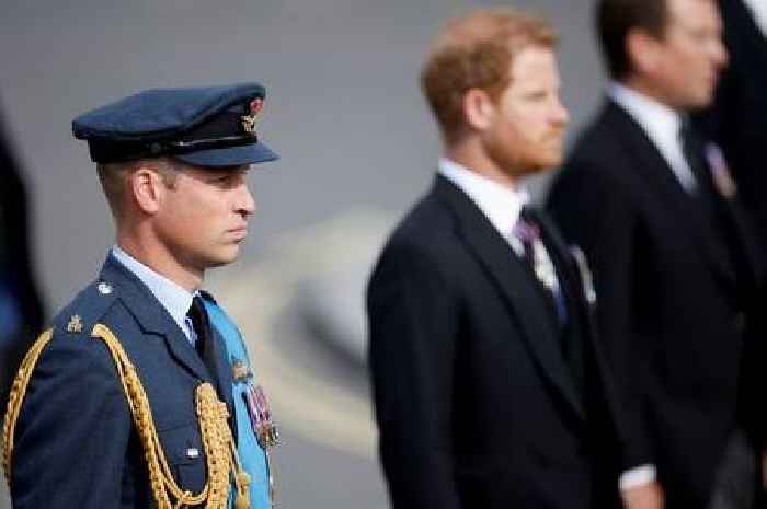 Prince William, Zara Tindall and Prince Harry stand vigil at the Queen’s coffin