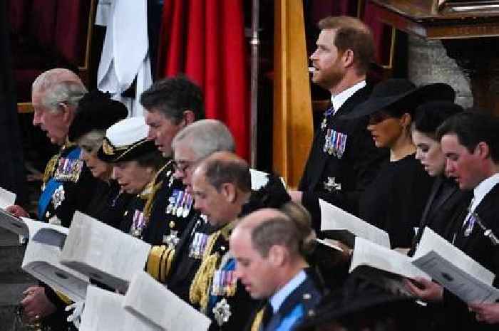 Royal fans point out reason Prince Harry was in second row at Queen's funeral