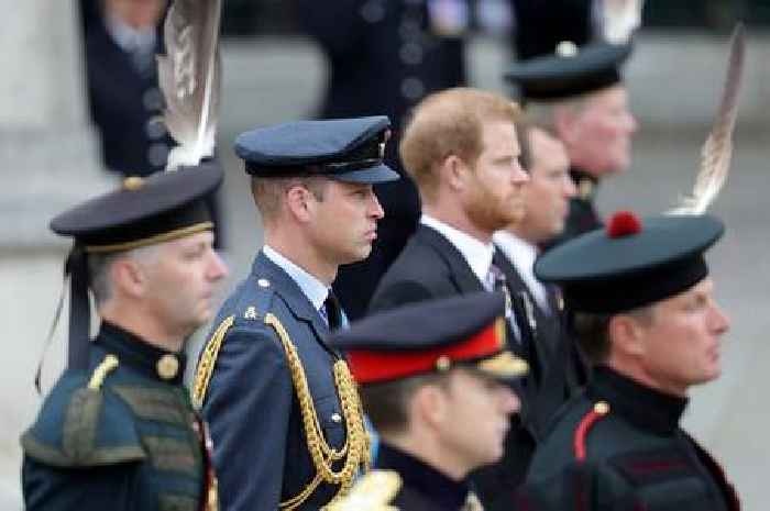 Photos show King Charles III joined by Princes William and Harry in Queen's funeral procession