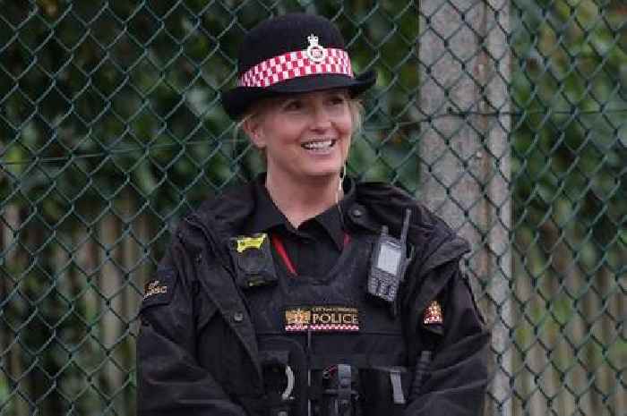 Penny Lancaster helps to police Queen's funeral procession