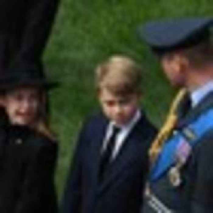 Queen Elizabeth death: Princess Charlotte spotted telling Prince George to bow at the Queen's funeral