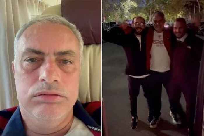 Jose Mourinho shares hilarious pictures from Roma team bus as he's banned from stadium