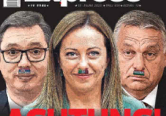 Croatian mag. puts Hitler mustaches on Meloni, Orban and Vucic