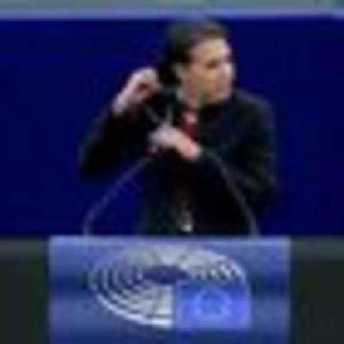 Swedish MEP cuts her hair during EU parliament speech