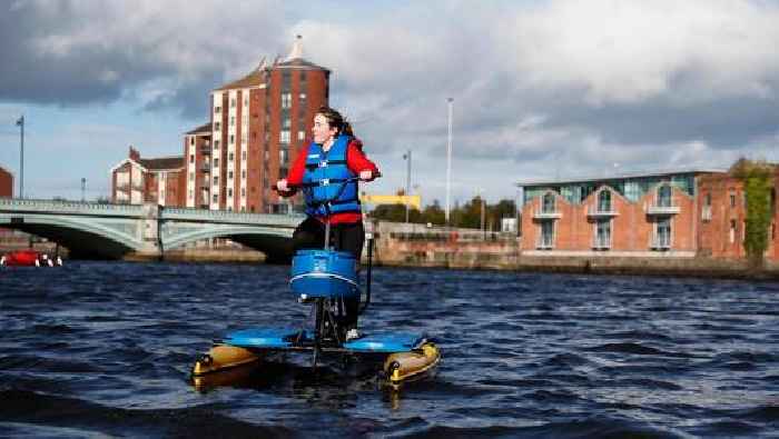 Launch of hydrobikes turns River Lagan into Belfast’s newest cycle route