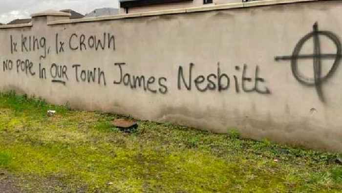 Threatening graffiti targeting James Nesbitt in Co Antrim deemed ‘attack on freedom of expression’