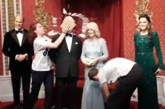 Four people arrested as waxwork of King smeared with chocolate cake at Madame Tussauds