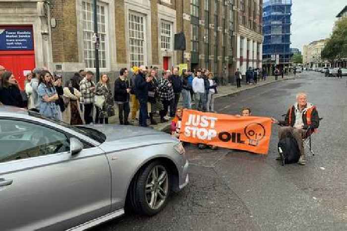 Woman with sick child shouts at Just Stop Oil activists for blocking roads