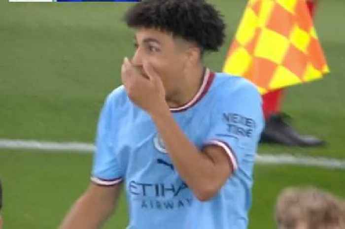 Fans love Rico Lewis' reaction as 17-year-old scores on full Man City debut in UCL