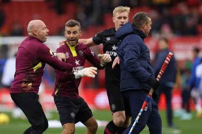Nottingham Forest and Brentford staff clash before Premier League match