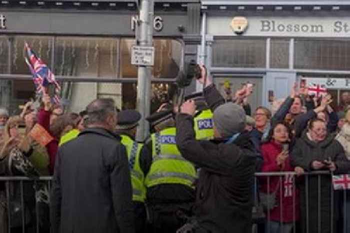 Watch moment King Charles and Camilla pelted with eggs on visit