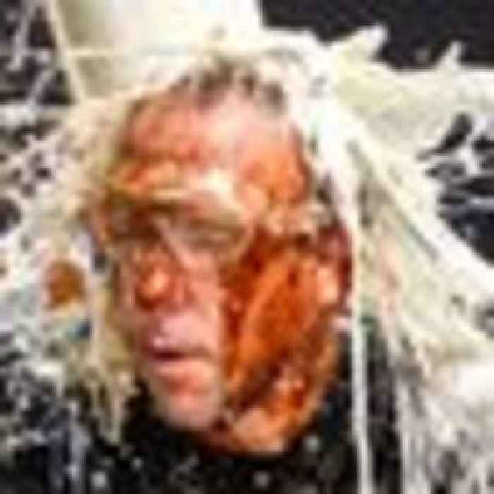 Hancock drenched in slime and pelted with feathers on I'm A Celeb