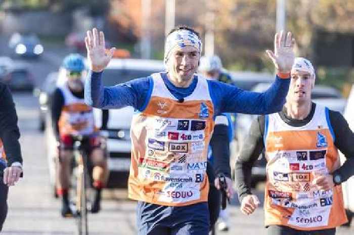 Tigers' coach Kevin Sinfield completes day one of ultra marathon challenge