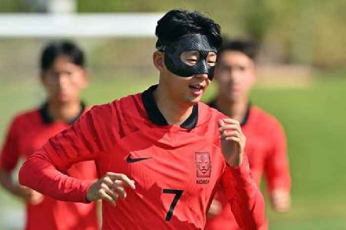 Tottenham star Son Heung-min in training for World Cup with South Korea in protective face mask