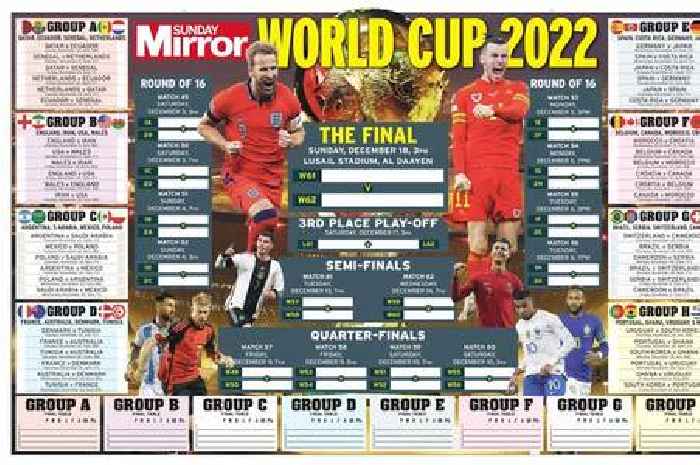 World Cup 2022 wallchart: Free printable PDF with every World Cup TV fixture