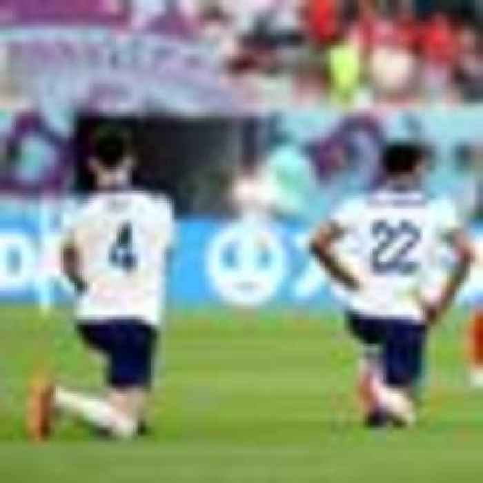 England open World Cup by taking the knee - as Iran players remain silent during their national anthem