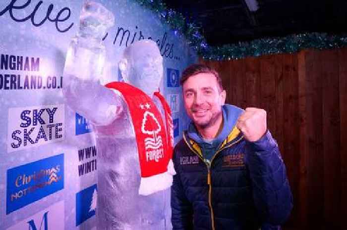 Nottingham Forest manager Steve Cooper honoured with ice sculpture at Winter Wonderland bar