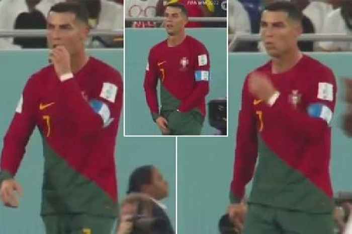 Cristiano Ronaldo baffles fans after putting hands down pants before 'eating' item