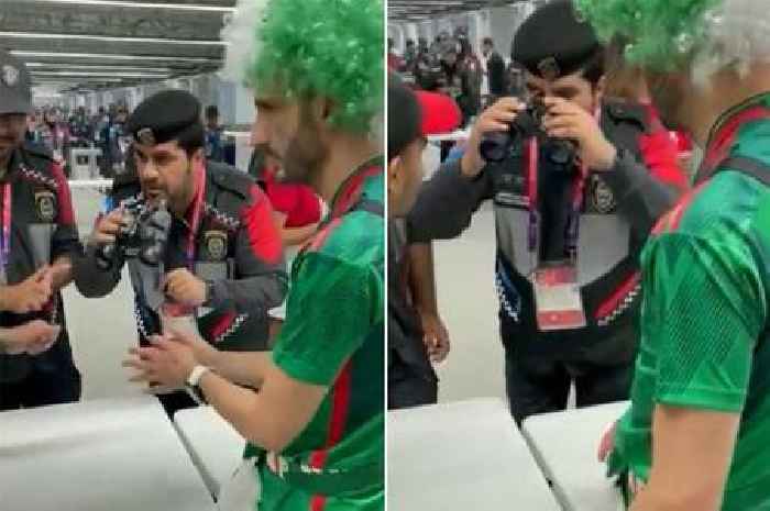 Mexico fan tries and fails to sneak booze into Qatar World Cup inside his binoculars