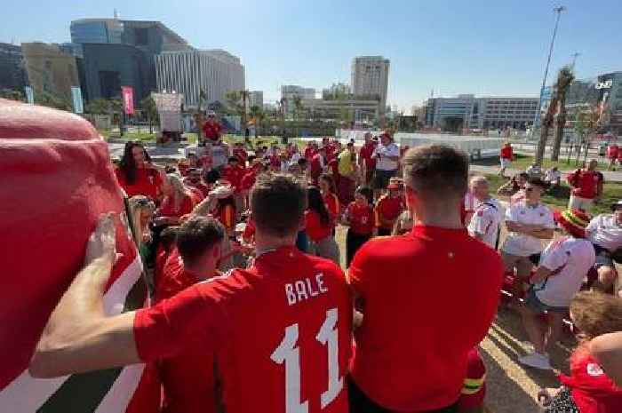 Hundreds of Wales fans gather with Dafydd Iwan and Barry Horns for World Cup mini-music festival