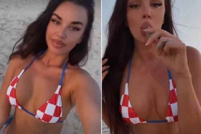 Miss Croatia slammed for 'disrespectful' World Cup outfit pushes limit with tiny bikini